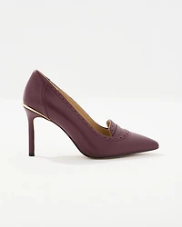 Brogue Detail Leather Pumps
