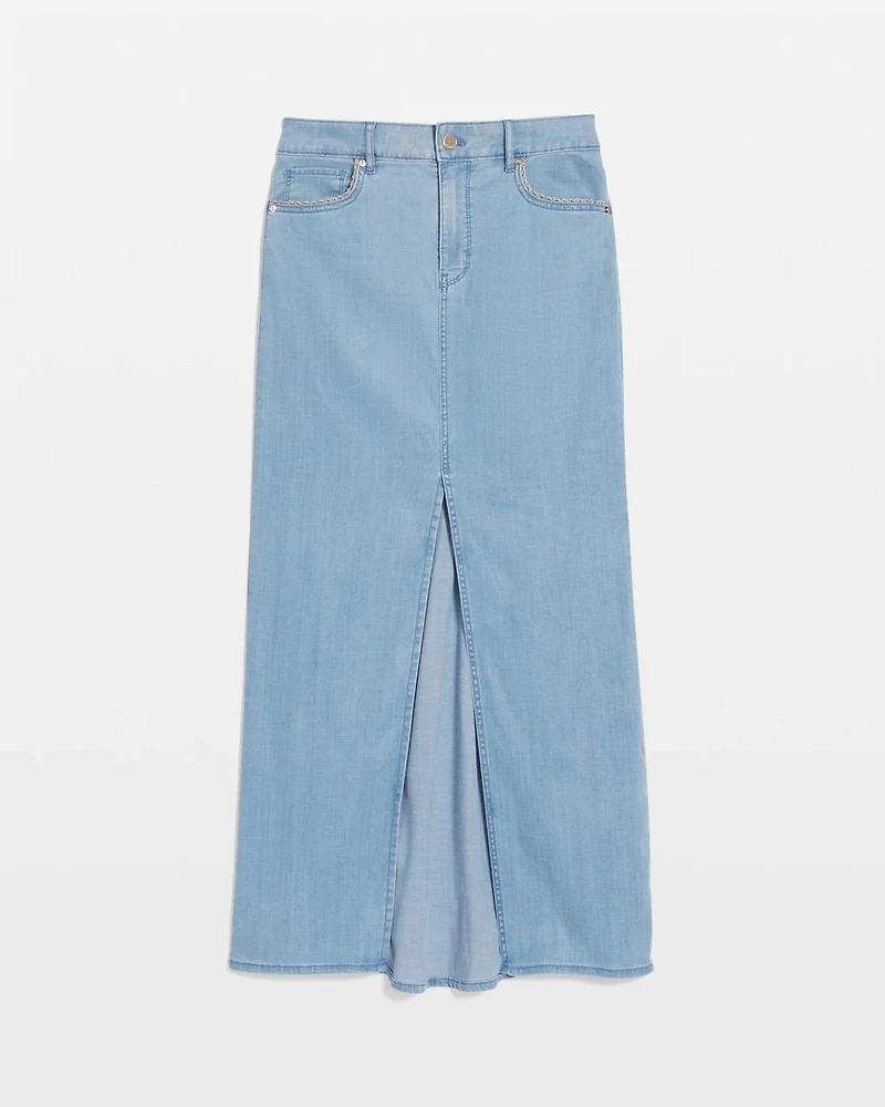 Chain Detail Tencel Maxi Skirt