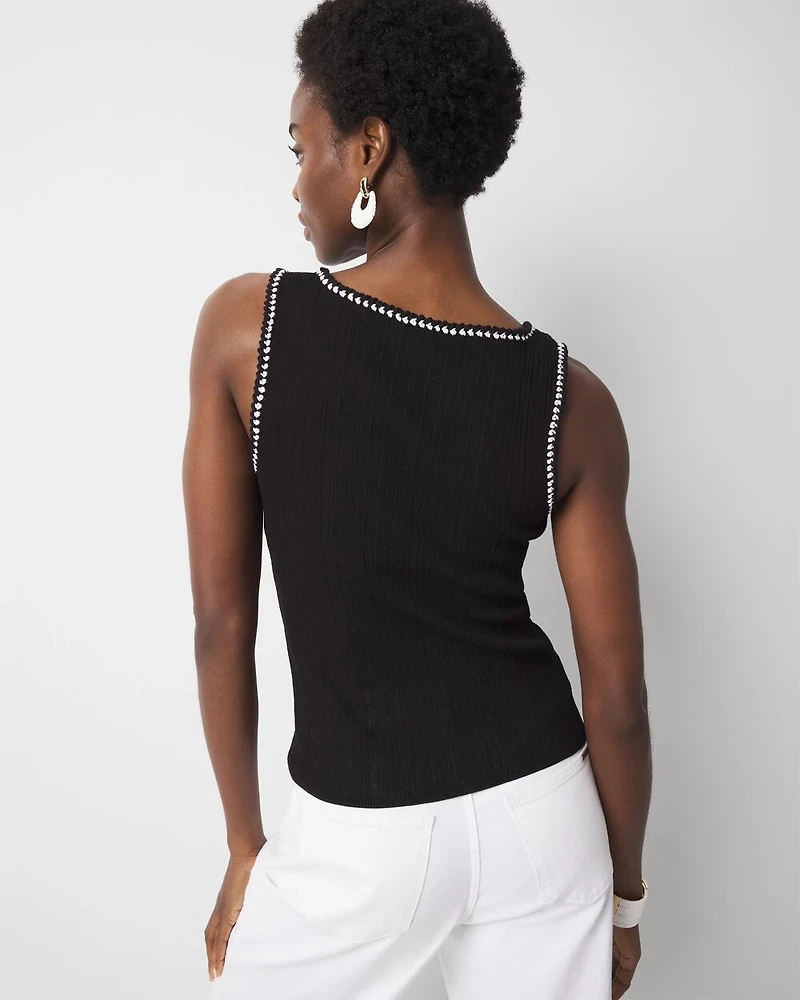 Braided Trim Sweater Tank