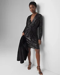 Sequin Pleated Dress