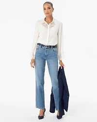 Lace Detail Crepe Shirt