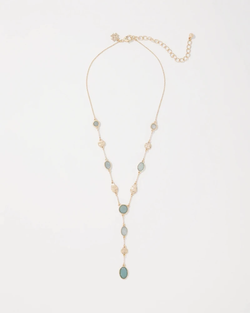 Blue Stone Y Necklace