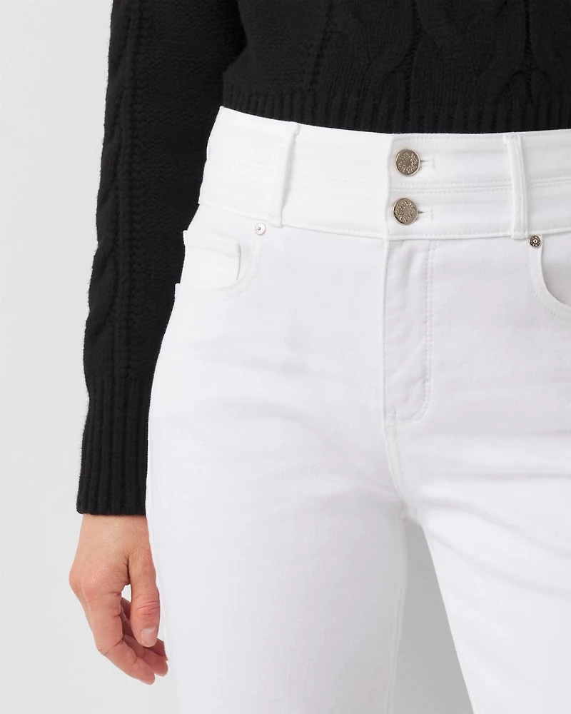 Extra High-Rise Double Waistband Straight Ankle Jeans