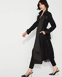 Lace + Satin Trench Coat