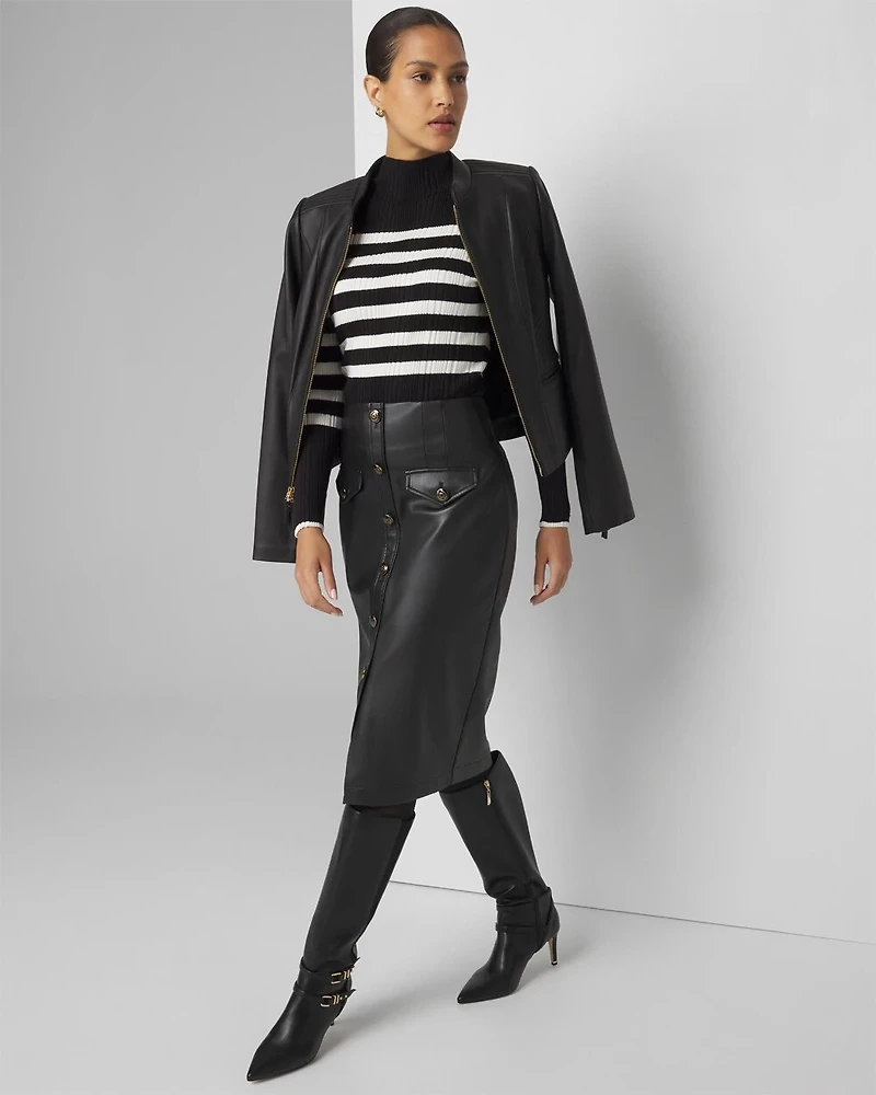 Petite Faux Leather Skirt