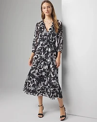 Long Sleeve Printed Midi Dress