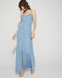 Chain Detail Denim Maxi Dress