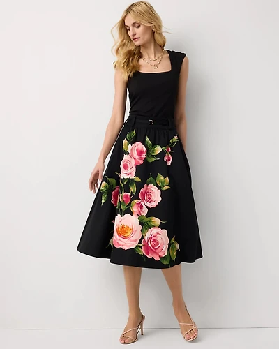 Petite A-line Midi Skirt