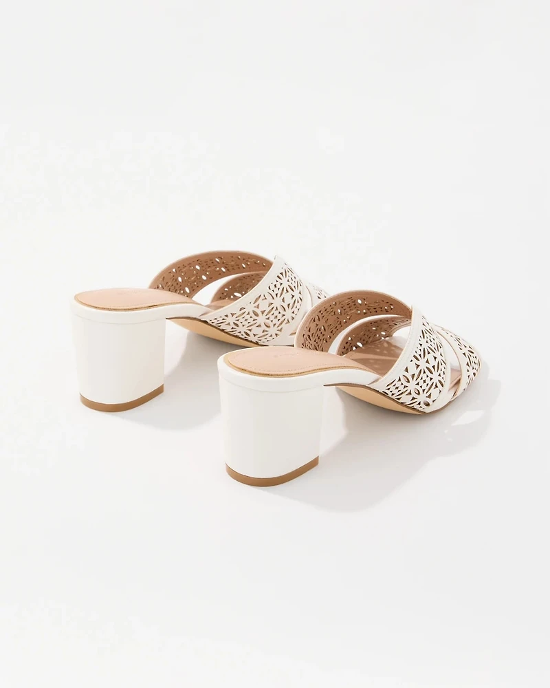 Cutwork Heeled Sandals