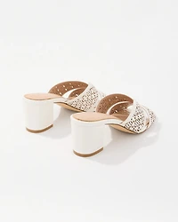 Cutwork Heeled Sandals