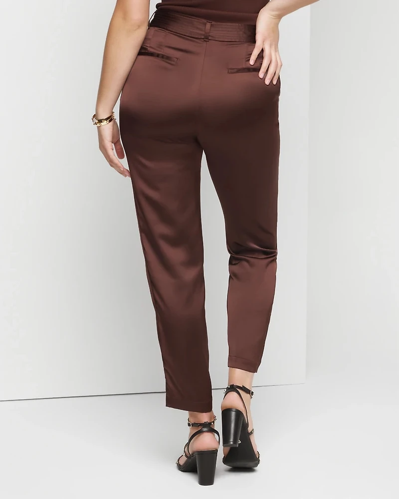 Belted Utility Straight Crop Pants