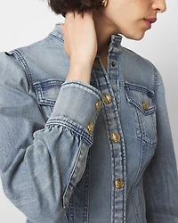 Long Sleeve Denim Shirt Dress