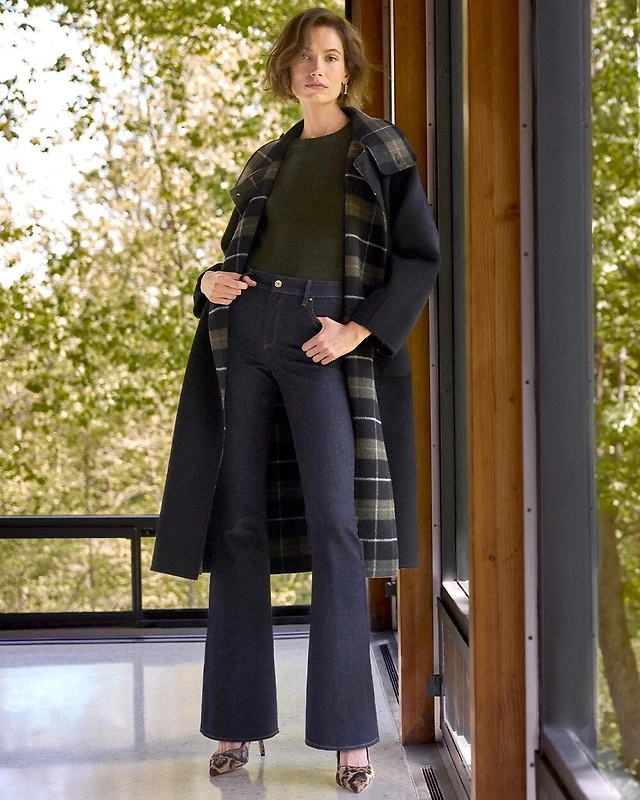 Reversible Wool-Blend Melton Coat