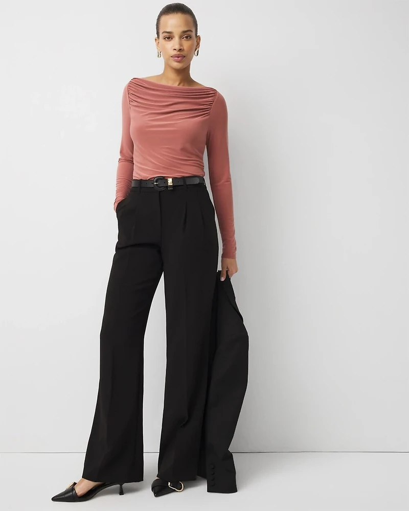 Cowl Neck Long Sleeve Top