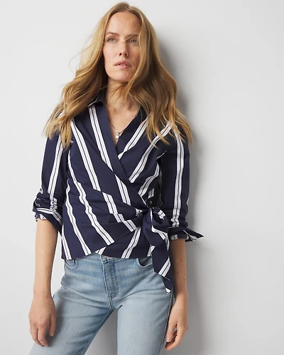 Surplice Poplin Shirt
