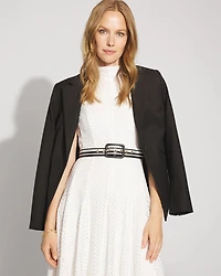 Black +White Faux Leather Belt