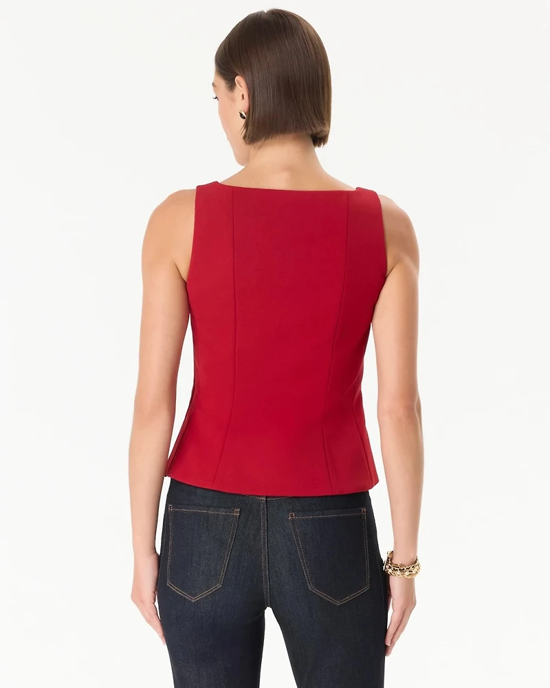 Peplum Knit Crepe Top