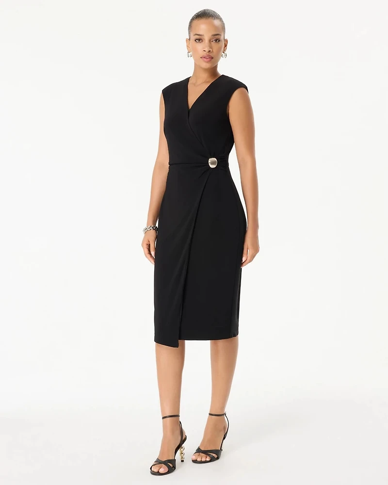 Faux Wrap Sheath Dress