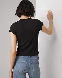 Pima Cotton Rib Short Sleeve Crew Tee