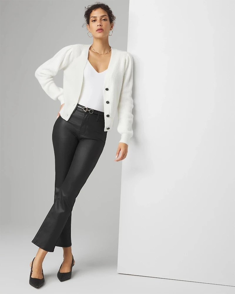 Petite Long Sleeve Jewel Button Cardigan