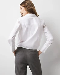 Petite Drawstring Poplin Shirt