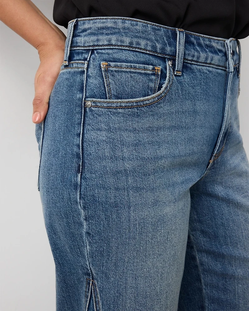 Raw Hem High Rise Wide Leg Jean