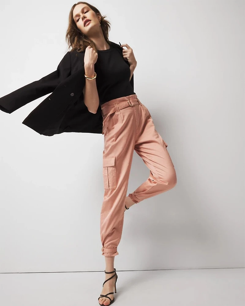 WHBM FORME™ Ribbed Stretch Button Shoulder Tee