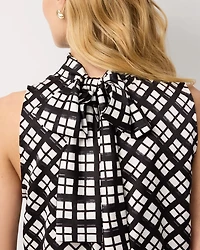 Bow Back Satin Halter Blouse