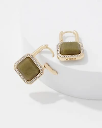Jade Padlock Hoop Earrings