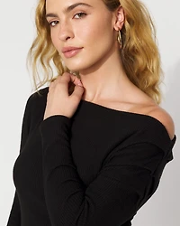 Asymmetrical Rib Snit Top