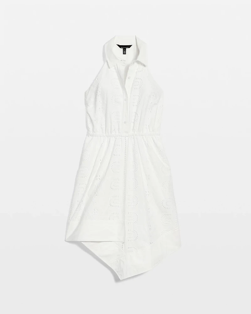 Cotton Eyelet Asymmetric Dress