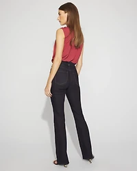 Petite High-Rise Tab-Waist Bootcut Jean