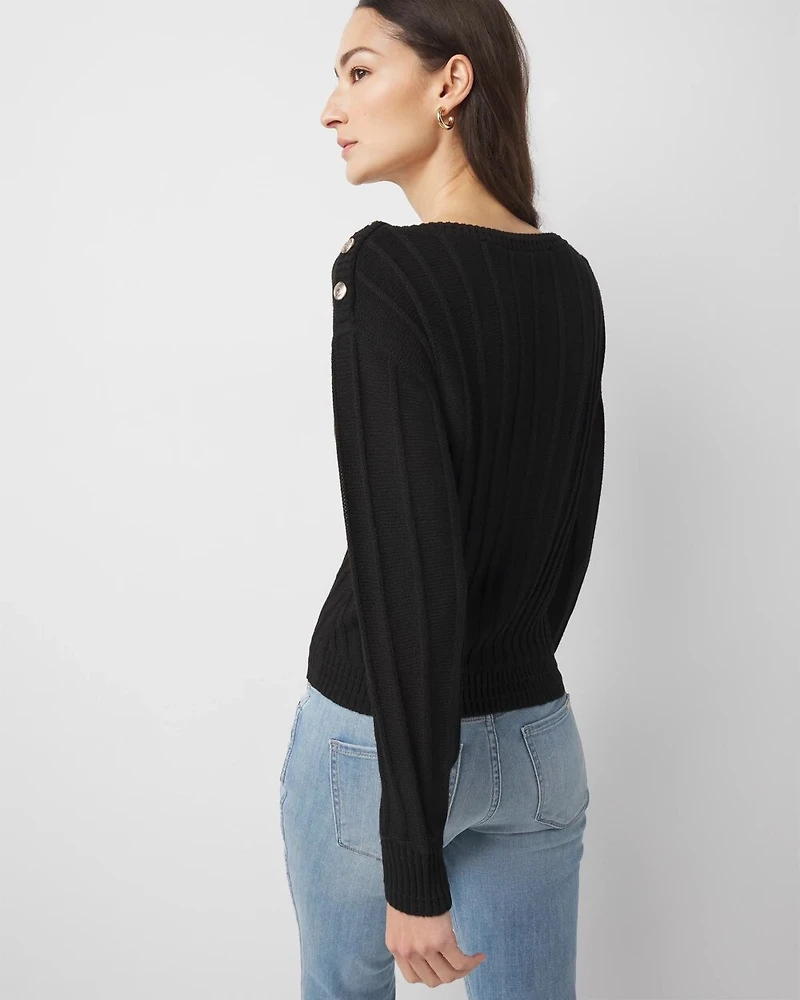 Cashmere Blend Ribbed Sweater