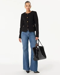 Button Front Cropped Jacket