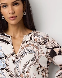 Long Sleeve Y-neck Blouse