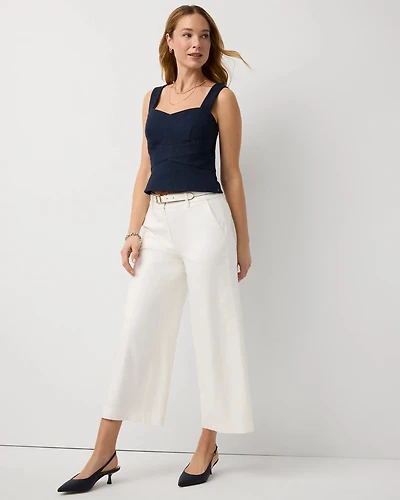 High Rise Wide Leg Crop Pant