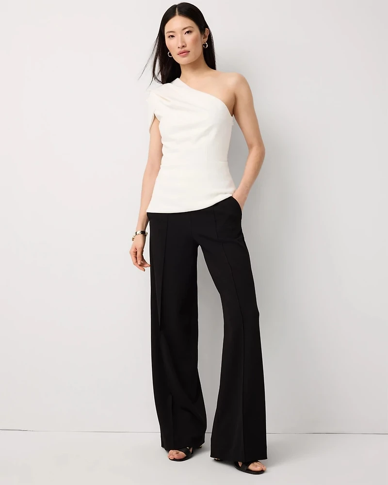 Knit Crepe Pull-On Wide Leg Pant