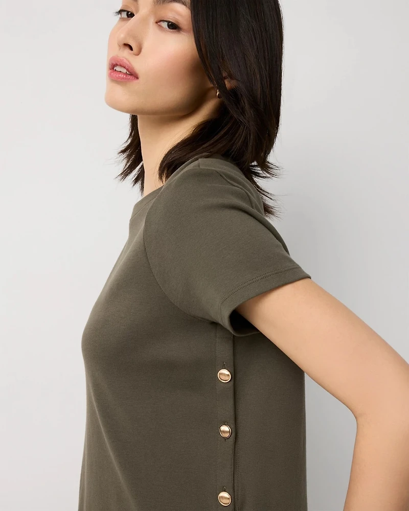 Side Button Tee