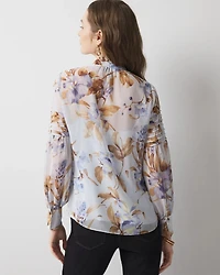 Tie Neck Chiffon Blouse