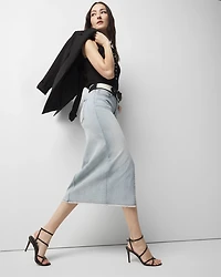 Petite Denim Midi Skirt