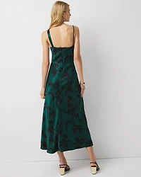 Asymmetrical Satin Slip Dress