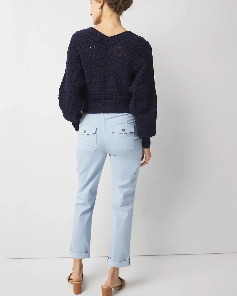 Mid-Rise Pret-A-Pedi Straight Cropped Pants