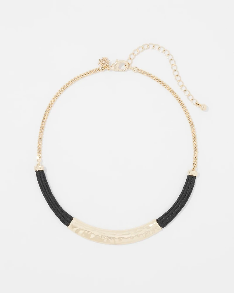 Gold + Black Raffia Collar