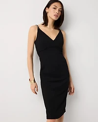 Chain Detail Crepe Dress