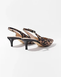 Leopard Slingback Kitten Heels
