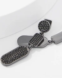 Hematite + Pavé Earrings