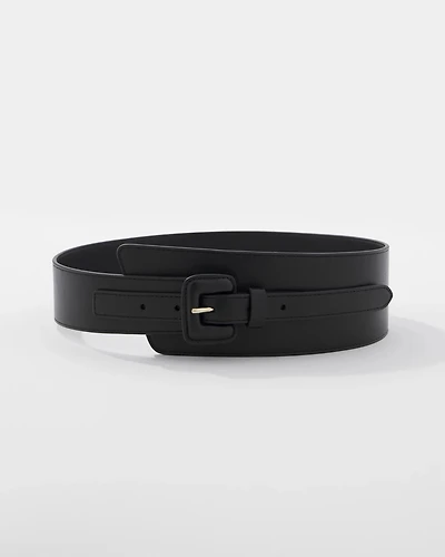 Faux Leather Asymmetrical Wide Belt