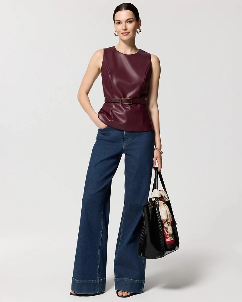 Faux Leather Top