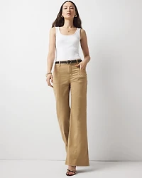High-Rise Pret Double Pocket Wide-Leg Pant