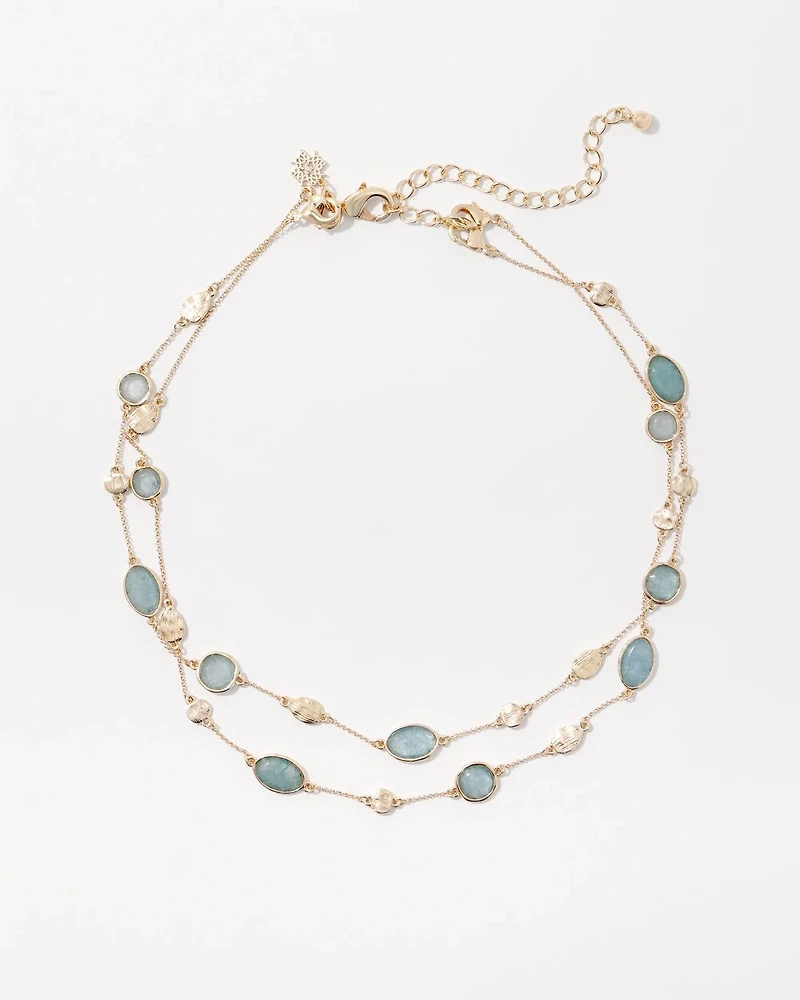 Blue Stone Convertible Necklace
